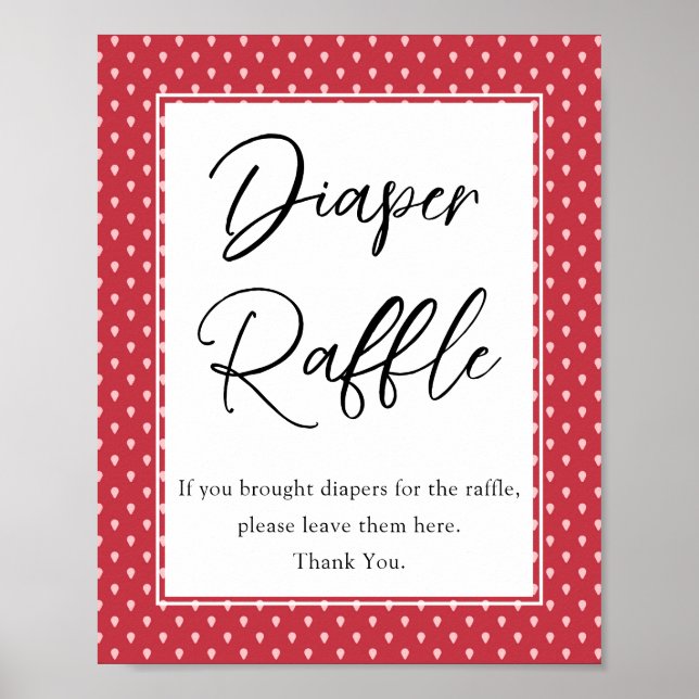 Jordberry Berry Sweet Diaper Raffle Baby Shower Poster (Framsidan)
