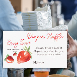 Jordberry Berry Sweet Red Baby Shower Diaper Game Tilläggskort