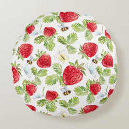 Jordberry Buzz Round Pillow Rund Kudde