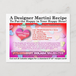 Jordberry Colada Valentine Day Martini Recipe Helg Vykort