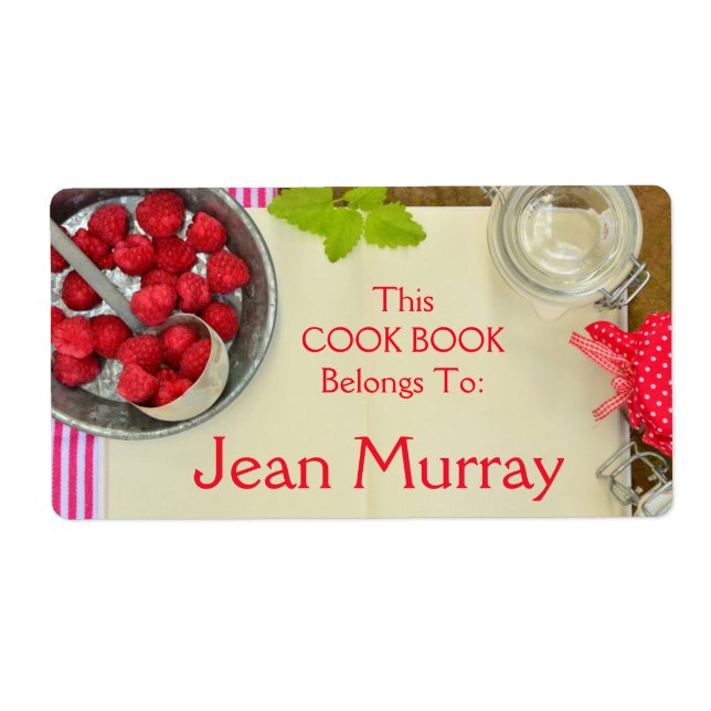 Jordberry Cook Bok-etikett Fraktsedel (Framsidan)