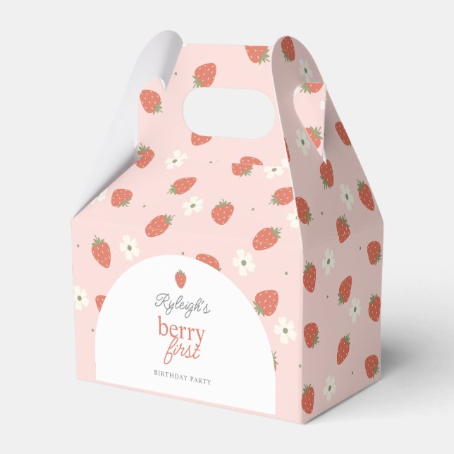 Jordberry Girls Berry Första Födelsedagsfesten | Presentaskar (Framsidan Sidan)