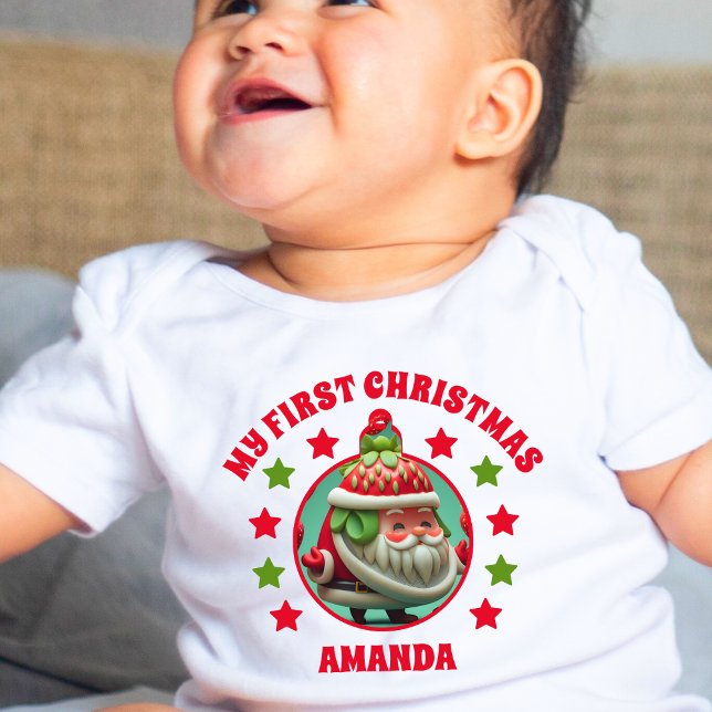 Jordberry Santa Min första jul Namn T Shirt (Skapare uppladdad)