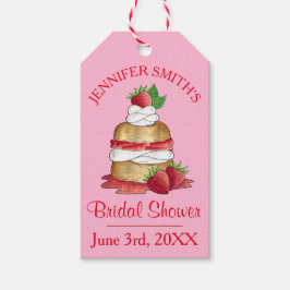 Jordberstårtskaka Bröllopsdusch Födelsedag Presentetikett