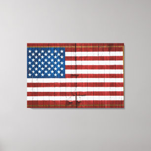 Jordbruk Amerikanska Flagga Barn Mural Canvastryck