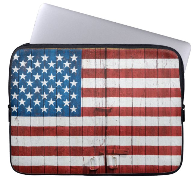 Jordbruk | Amerikanska Flagga Barn Mural Laptop Fodral (Framsidan)