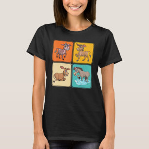 Jordbruk Cute Farm Animal Pop Donkey 1 T Shirt