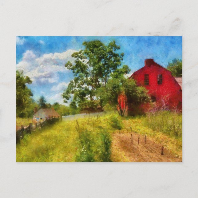 Jordbruk - där lantbrukaren bor vykort (Framsida)