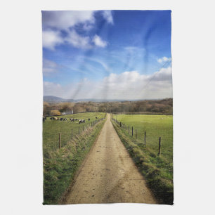 Jordbruk Engelska landsvägen Dirt Road Kökshandduk