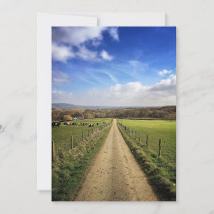 Jordbruk Engelska landsvägen Dirt Road Tack Kort