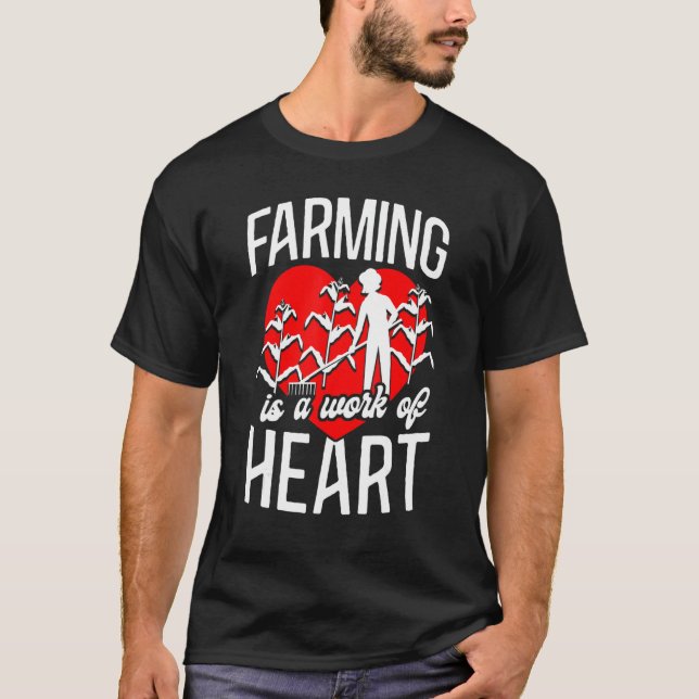 Jordbruk Farmer Girl Heart Farming Det är ett verk T Shirt (Framsida)