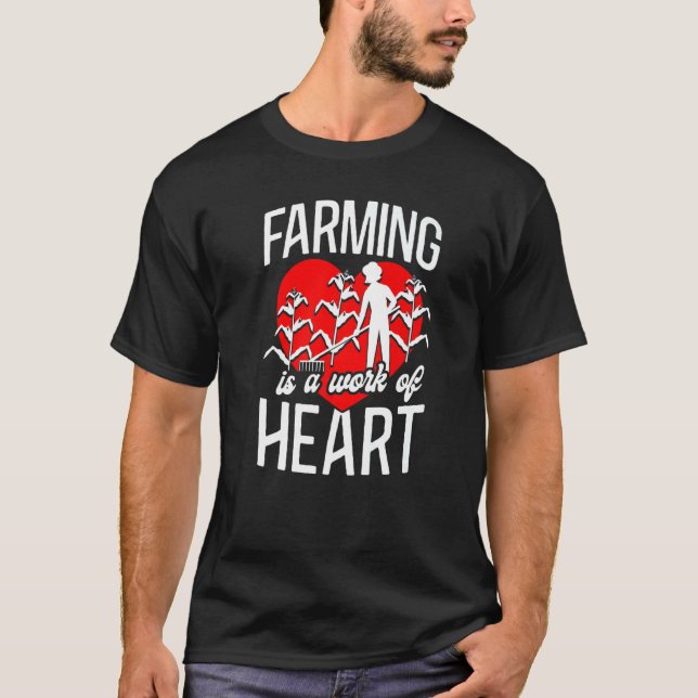 Jordbruk Farmer Girl Heart Farming Det är ett verk T Shirt (Framsida)