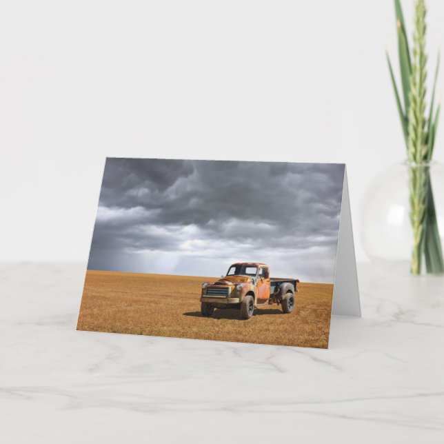 Jordbruk | Gamla Lastbil i Fält Kort (Framsida)
