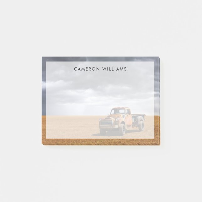 Jordbruk | Gamla Lastbil i Fält Post-it Block (Framsida)