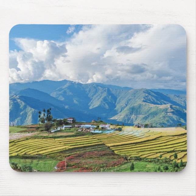 Jordbruk i bergen i Bhutan-östran - Himalaya Musmatta (Framsidan)