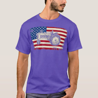 Jordbruk i Fordon i American Flagga Tractor Farm T Shirt