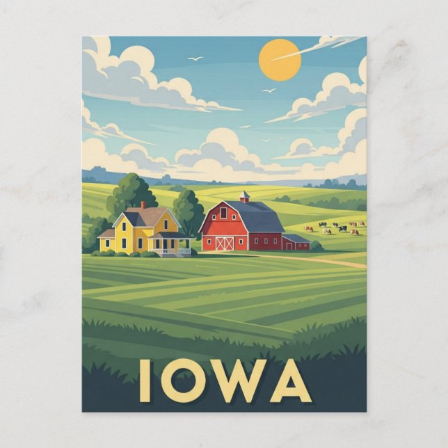 Jordbruk i Iowa Travel Vykort (Framsida)