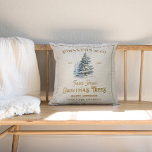 Jordbruk i Rustic Burlap Guld Efternamn Julgran