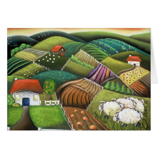 Jordbruk i Wairarapas Hälsningskort (Framsidan Horizontal)