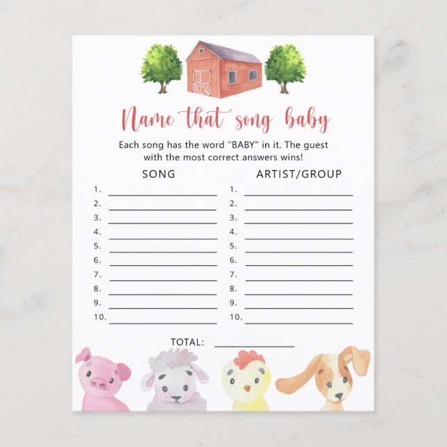 Jordbruk - Namn som Baby Sång (Framsida)