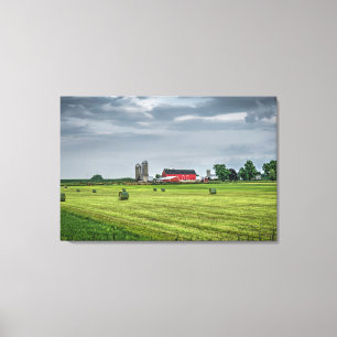 Jordbruk Red Barn & Silo i Vår Canvastryck