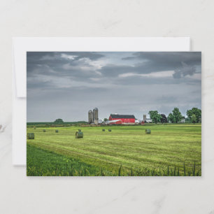 Jordbruk Red Barn & Silo i Vår Tack Kort