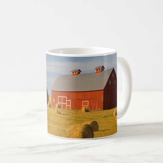 Jordbruk | Red Barns nära Hay Balans Kaffemugg (Framsida höger)