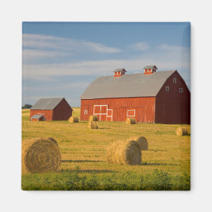 Jordbruk Red Barns nära Hay Balans Magnet