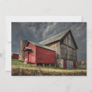Jordbruk   Red Wooden Barn in Michigan Tack Kort
