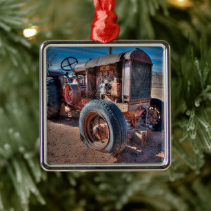 Jordbruk   Rusty Antique Tractor Metall Ornament