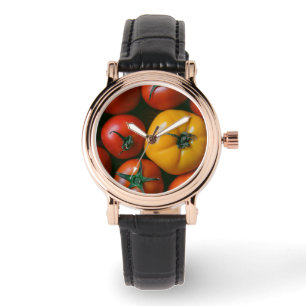 Jordbruk Shiny Red & Gult Tomates Armbandsur