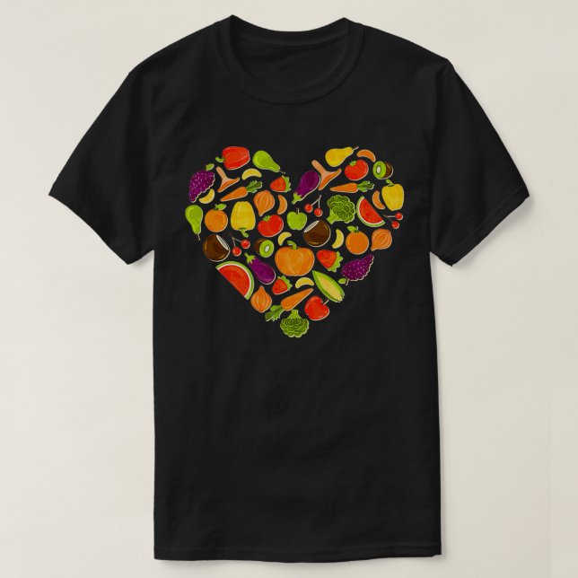 Jordbrukare Boskap Food Farmers Market Heart T Shirt (Design framsida)