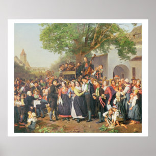 Jordbrukare Bröllop i Niederösterreich (olja på ka Poster