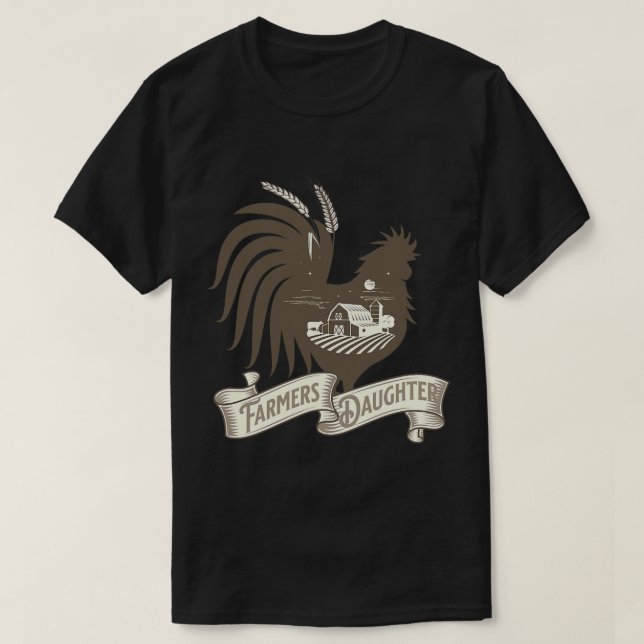Jordbrukare Dotter Chicken Farm med Barn och Pastu T Shirt (Design framsida)