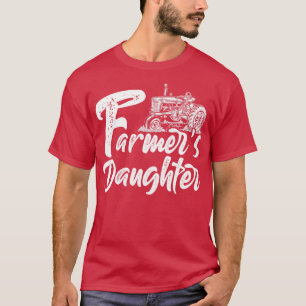 Jordbrukare Dotter Farm Girl Tractor Älskare T Shirt