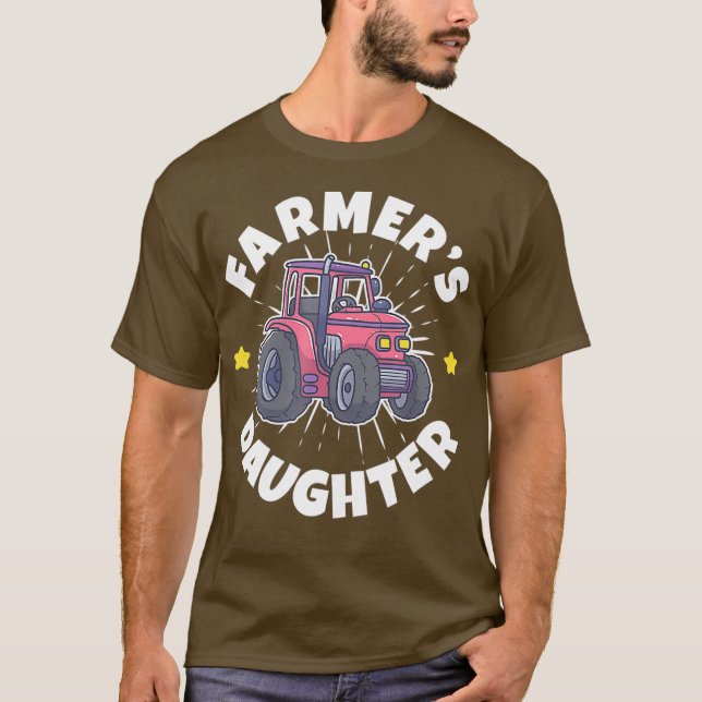 Jordbrukare Dotter Farming Tractor T Shirt (Framsida)
