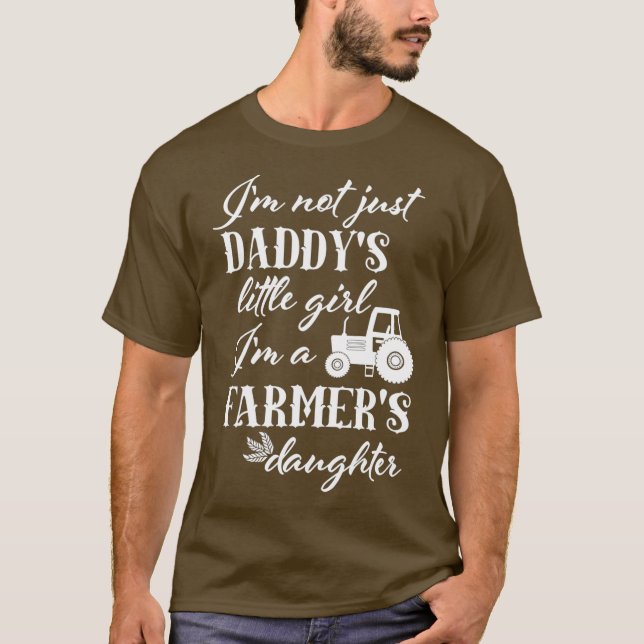 Jordbrukare Dotter T Shirt Daddys Little Girl (Framsida)