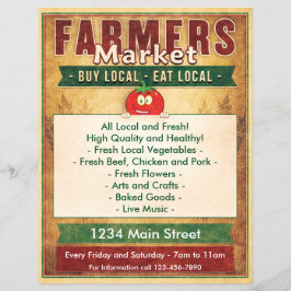 Jordbrukare - Eat Local Sign Reklamblad