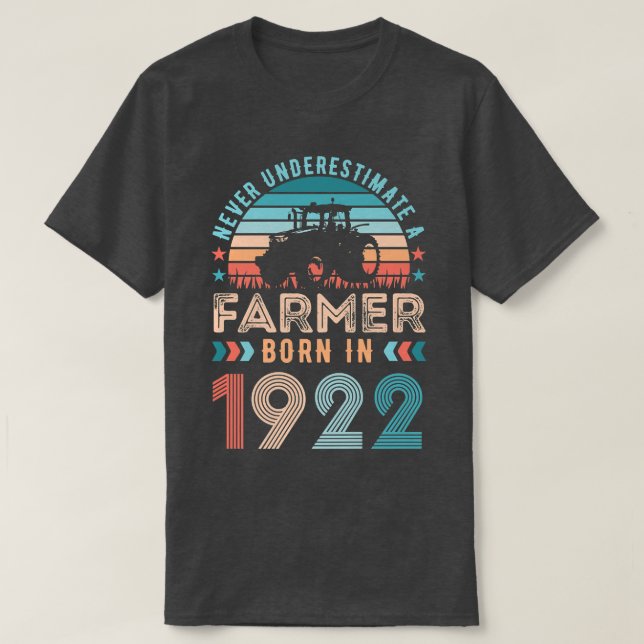 Jordbrukare född 1922 Jordbruksgåva 100:e födelsed T Shirt (Design framsida)