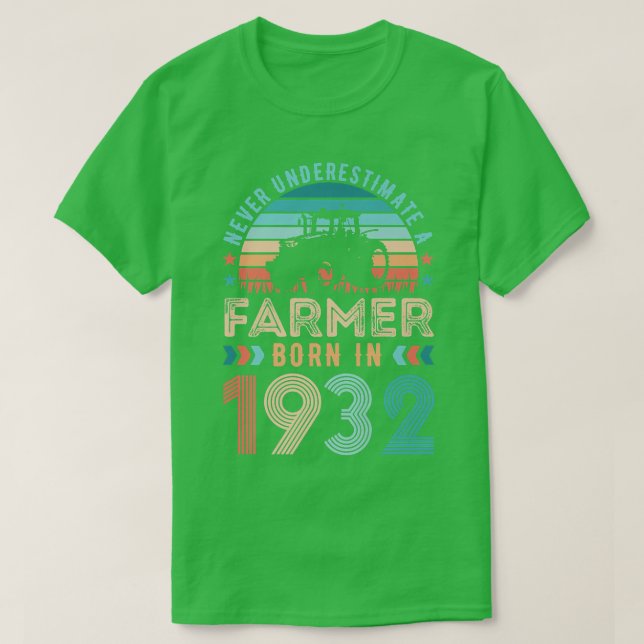 Jordbrukare född 1932 90:e födelsedag t shirt (Design framsida)