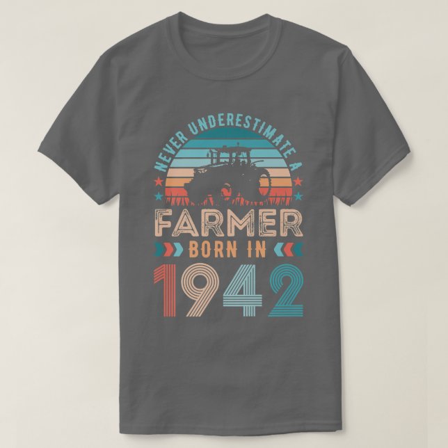 Jordbrukare född 1942: 80:e födelsedag t shirt (Design framsida)