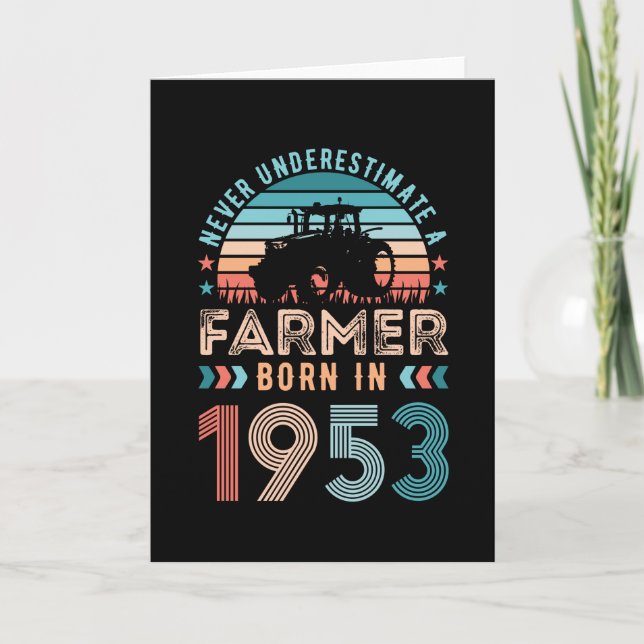 Jordbrukare född 1953 70:e födelsedag Gift Retro Kort (Framsida)