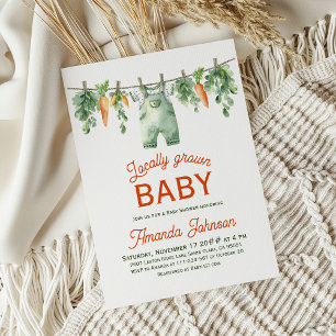 Jordbrukare Garden Clothesline Lokal Grown Shower Inbjudningar