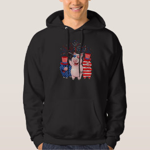 Jordbrukare i rött vitt blått Gris Amerika, 4:e Ju Hoodie
