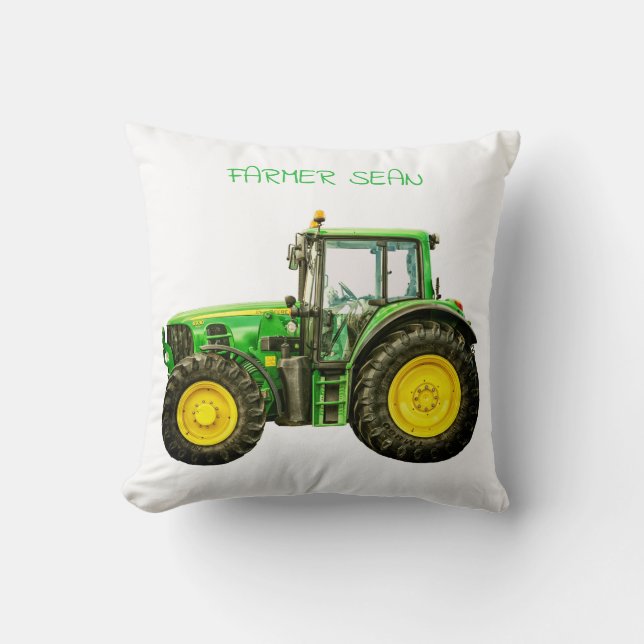 Jordbrukare John Deere Tractor Kudde (Framsida)