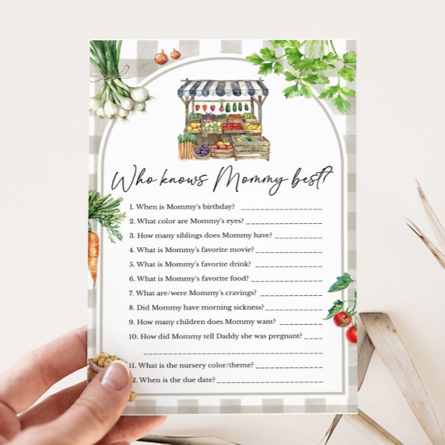Jordbrukare lokalt odlade som känner till bästa Ma (Farmers Market Baby Shower Who knows Mommy Best Game )