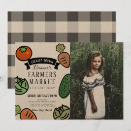Jordbrukare Market Kraft Papper Photo Birthday Inbjudningar