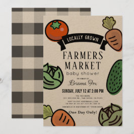 Jordbrukare Marknaden Kraft Papper Baby Shower Inbjudningar