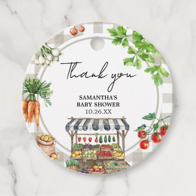 Jordbrukare Marknaden lokalt odlad babystödram Gåvor Etiketter (Framsida)