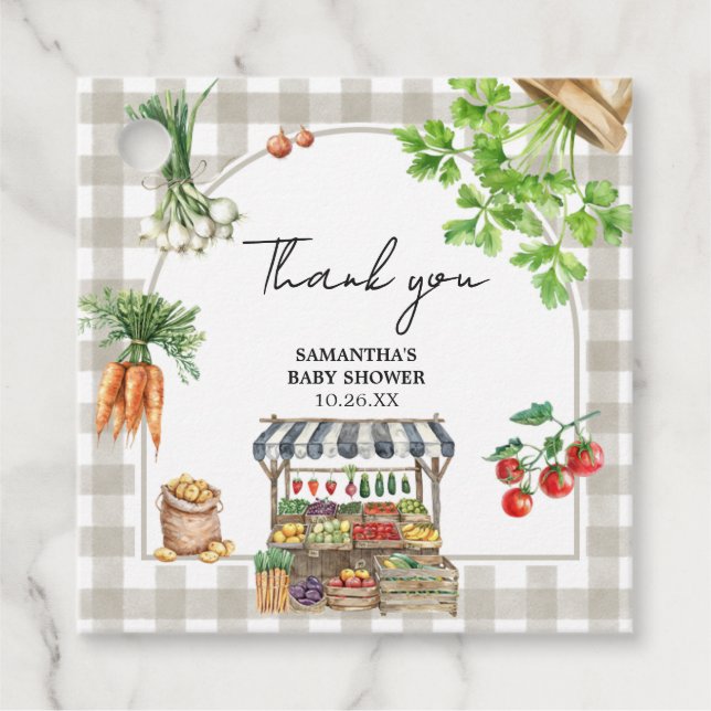 Jordbrukare Marknaden lokalt odlad babystötinrättn Gåvor Etiketter (Framsida)